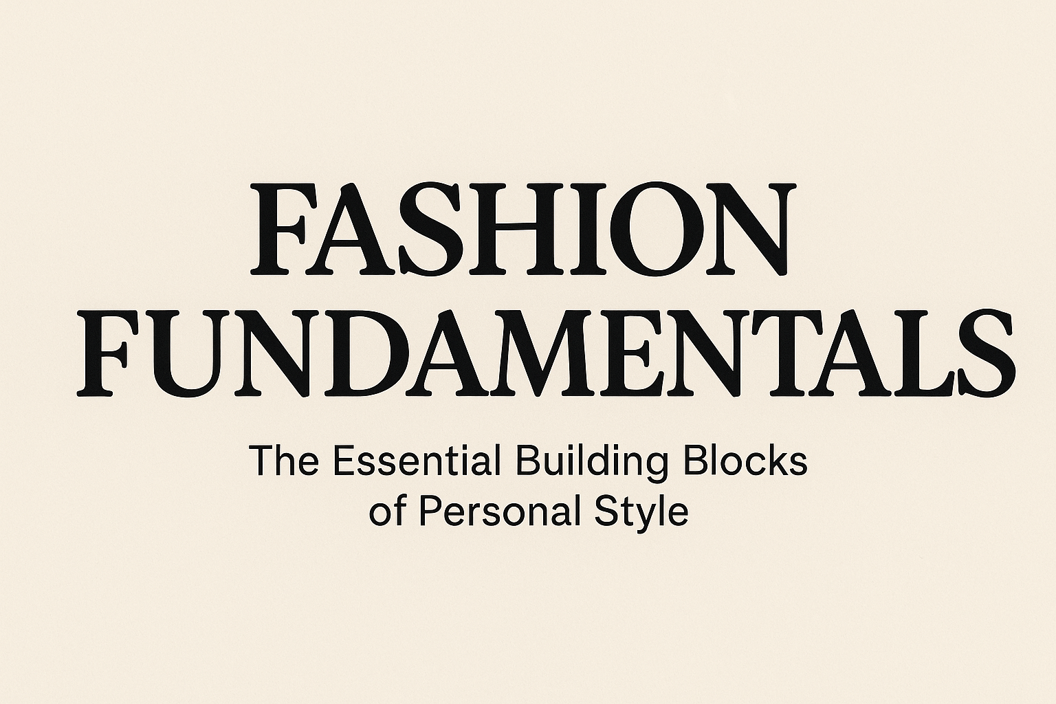 Fashion Fundamentals: